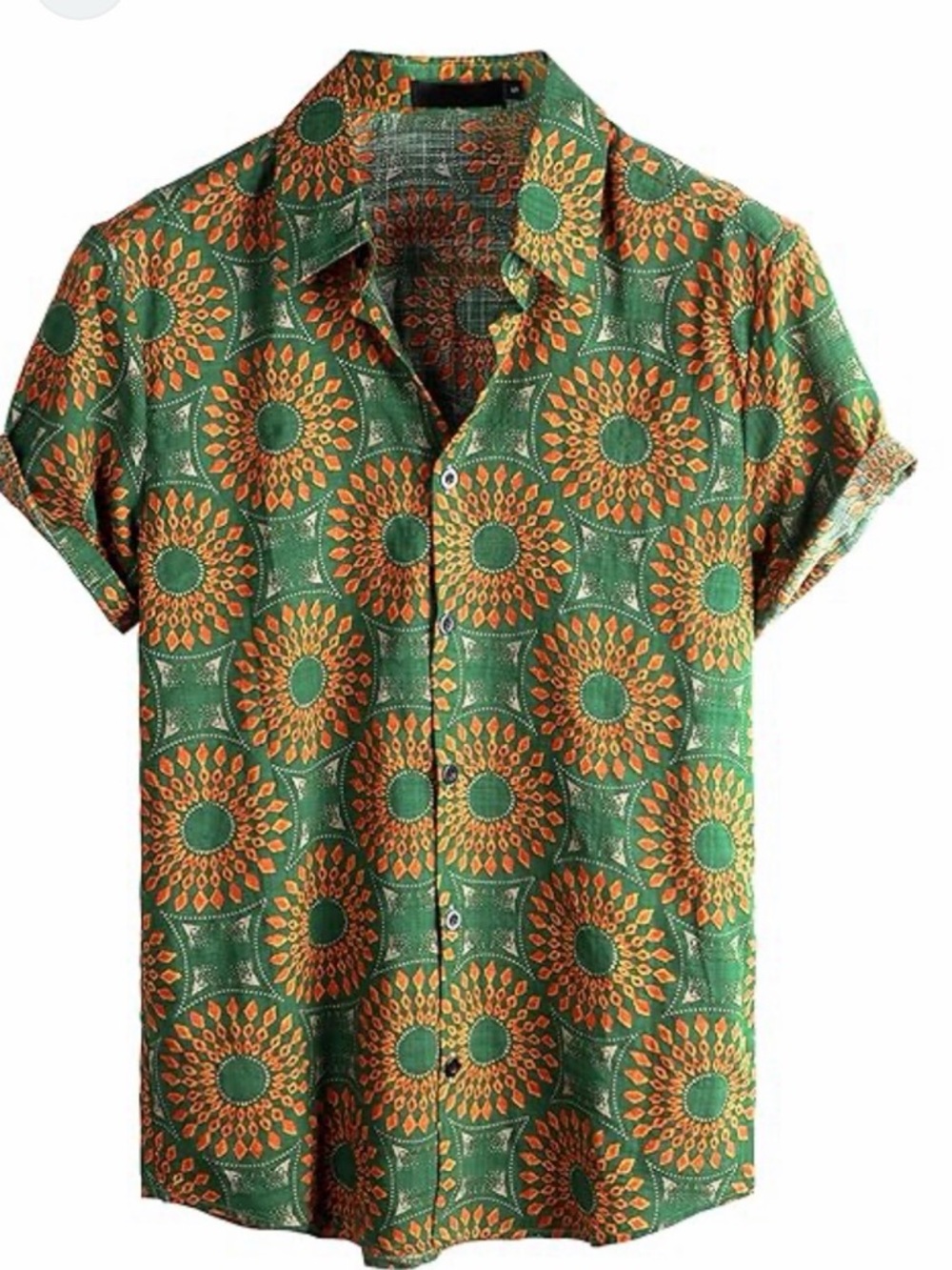 Men's Short-Sleeve Button-Down Shirt and Shorts Matching Set
